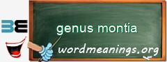 WordMeaning blackboard for genus montia